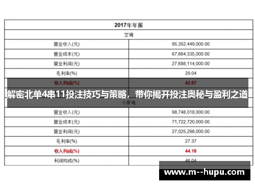 解密北单4串11投注技巧与策略，带你揭开投注奥秘与盈利之道